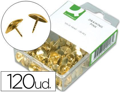Chinchetas Q-Connect Doradas -Caja de 120 Unidades