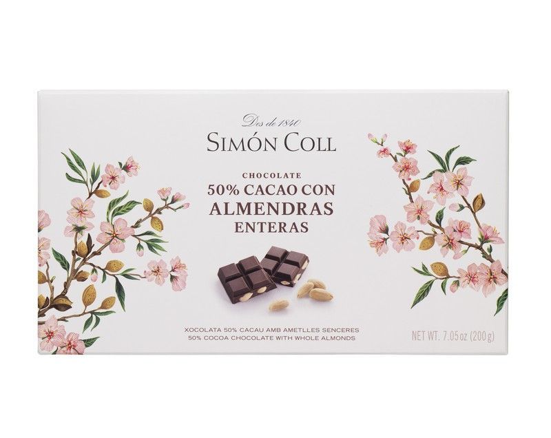Chocolate 50% almendras 200 grs simon coll