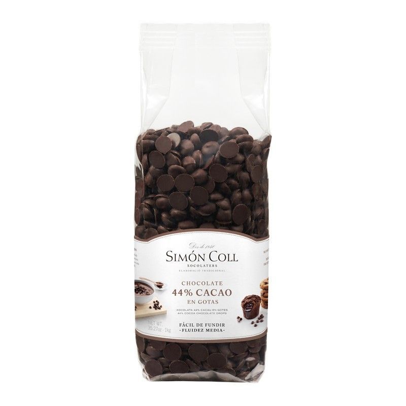 Chocolate cobertura con leche 44% bolsa 1 kg simon coll