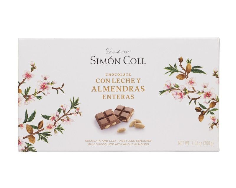 Chocolate leche almendras 200 grs simon coll
