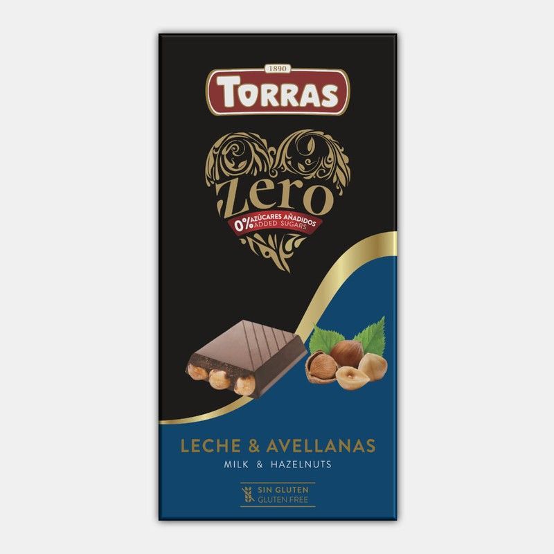 Chocolate leche avellanas torras sin azúcar 150 grs