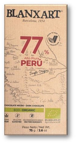 Chocolate Negro 77% Peru Ecológico Blanxart 75 grs