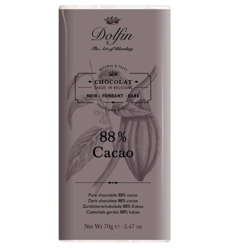 Chocolate negro 88% de cacao dolfin 70 grs