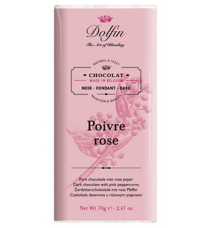 Chocolate negro a la pimienta rosa dolfin 70 grs