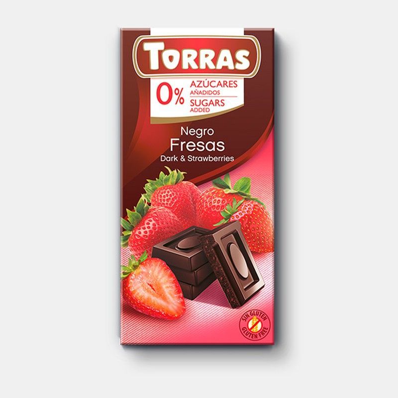 Chocolate negro fresa torras sin azúcar añadido 75 grs