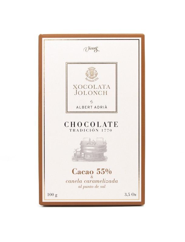 Chocolate tradición 1770 canela caramelizada sal 55% cacao albert adrià jolonch 100 grs