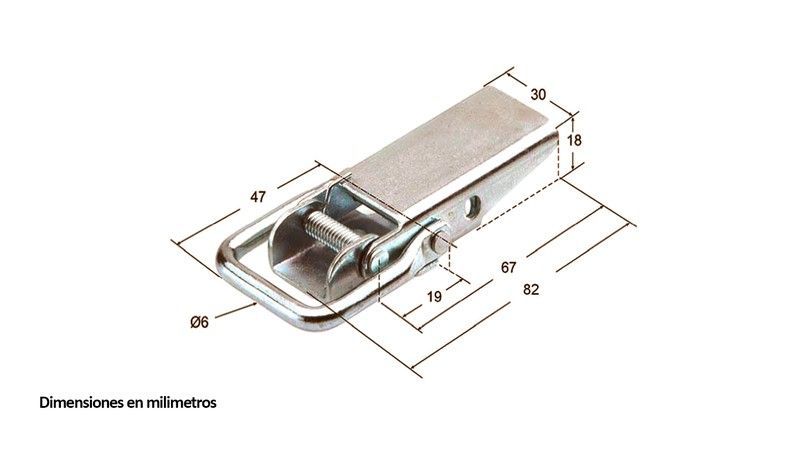 Cierre en acero inoxidable de mango liso