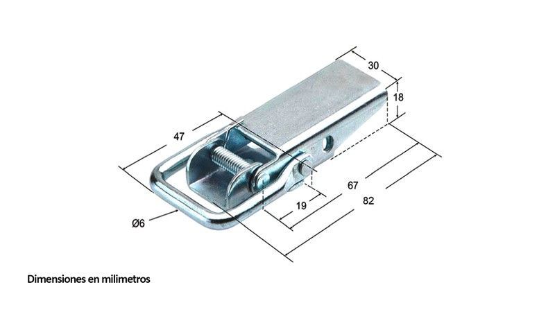 Cierre estampado cincado mango liso