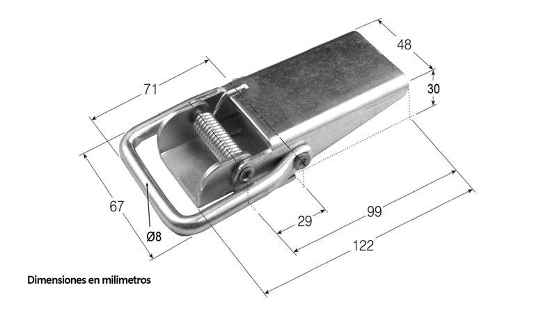Cierre estampado de mango liso