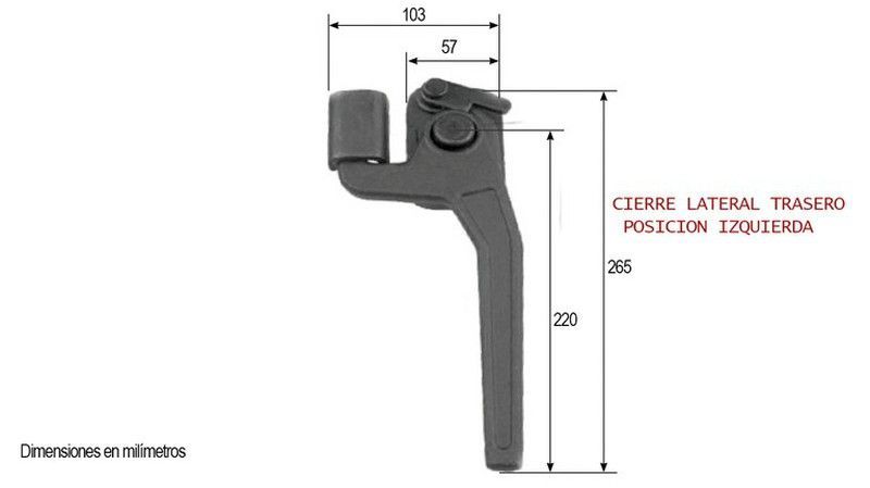 Cierre forja izquierdo lateral con seguro 265