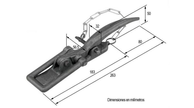 Cierre grande con seguro 263 hierro cincado sin uña