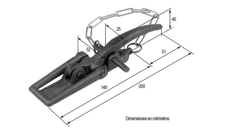 Cierre mediano con seguro 200 hierro cincado