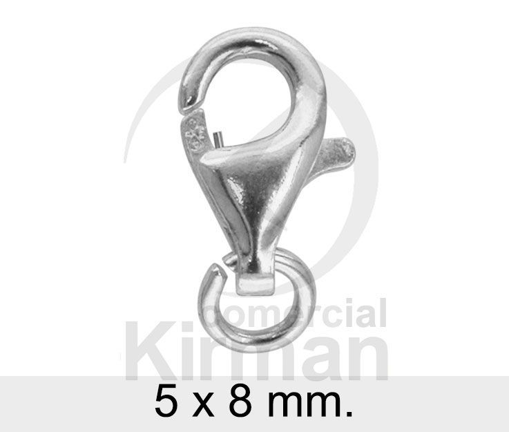 Cierre Plata 072071 Mosquetón Lágrima C. Anilla 5x8mm