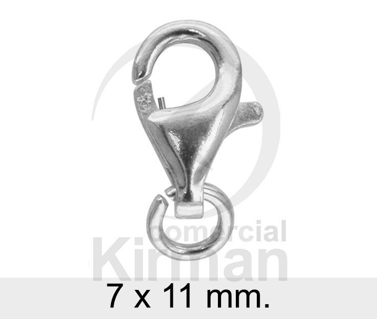 Cierre Plata 072072 Mosquetón Lágrima C. Anilla 7x11mm