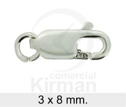 Cierre Plata 072140 Mosquetón Plano C. Anilla 3x8mm