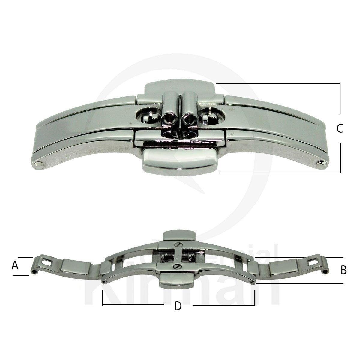 Cierre Reloj Acero 261240 Mariposa P. Armis C. Pulsador 5x9x19.3x35mm