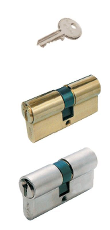 Cilindro / bombín Europeo Cromado 50+50 - Leva larga.