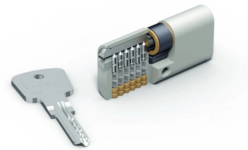 Cilindro / bombín seguridad 45x45 doble embrague llaves iguales