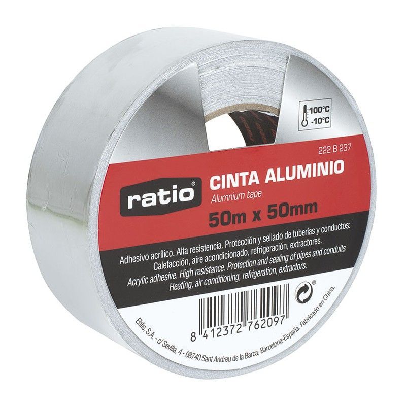 Cinta Adhesiva De Aluminio 50mmx50m