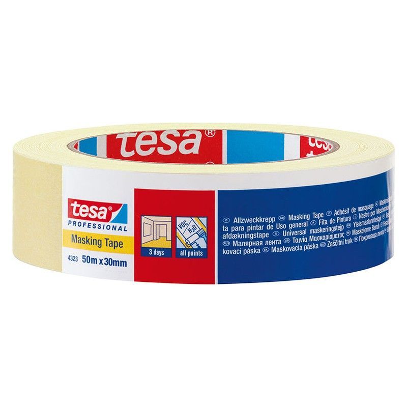 Cinta adhesiva de pintor TESA 4323 Cinta Adhesiva Krepp 30 Mm X 50 M