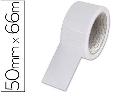 Cinta Adhesiva Q-Connect Polipropileno Blanca 66 Mt X 50 mm -Para Embalaje