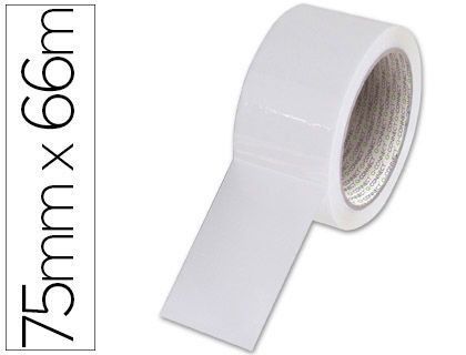 Cinta Adhesiva Q-Connect Polipropileno Blanca 66 Mt X 75 mm para Embalaje