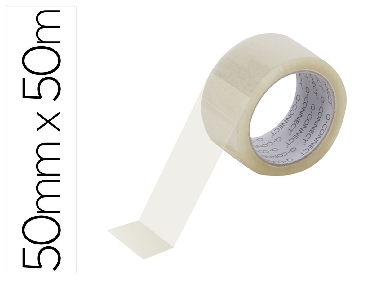 Cinta adhesiva q-connect polipropileno transparente 132mt x 50mm para embalaje