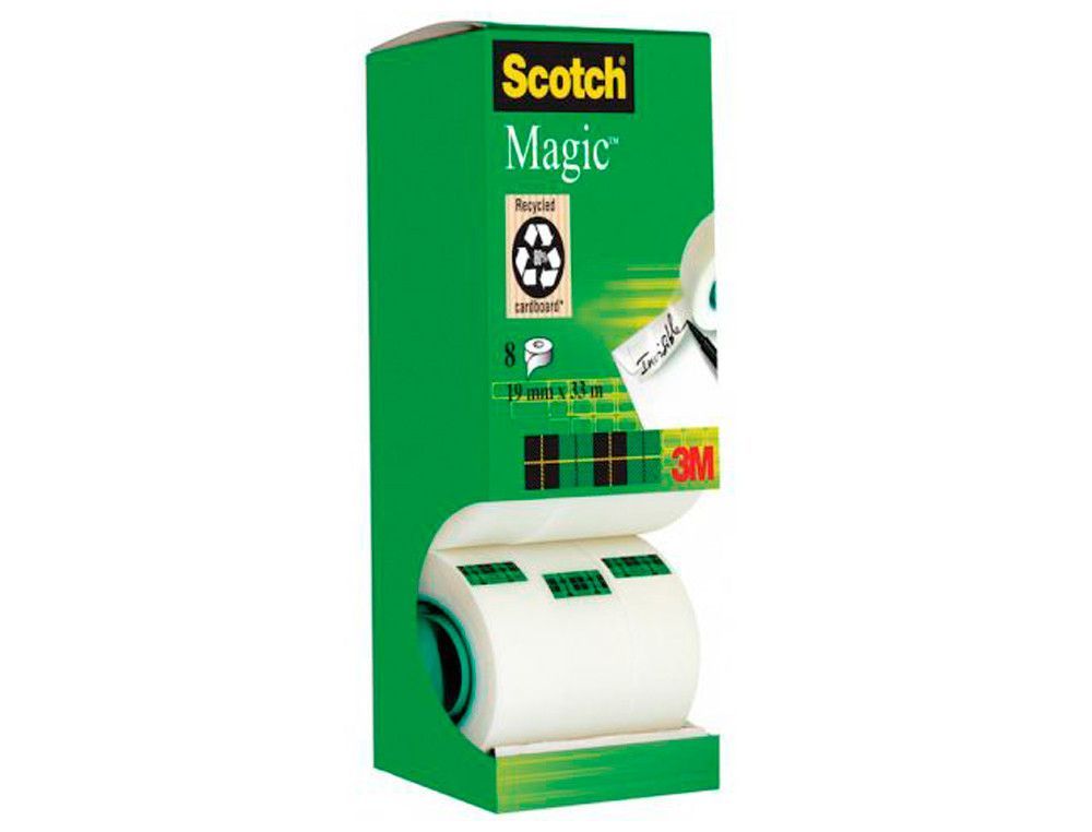 Cinta adhesiva Scotch Magic 810 invisible 19 mm x 33 m. (8 rollos)