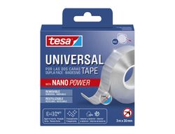 Cinta adhesiva tesa doble cara nano universal transparente 3 mt x 30 mm