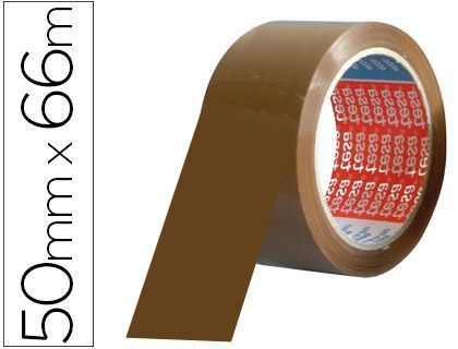 Cinta Adhesiva Tesa Pvc Color Marron 66Mtsx50Mm para Embalaje