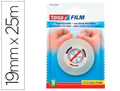 Cinta Adhesiva Tesafilm Sin Tijeras 25 M X 19 Mm