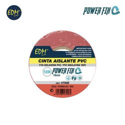 Cinta aislante 10m x 19mm roja edm