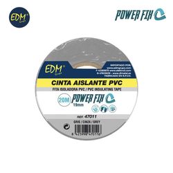 Cinta aislante 20m x19mm gris edm