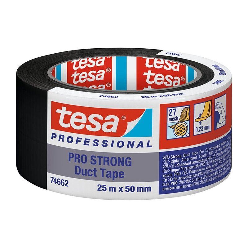 Cinta Americana Tesa Pro 50mmx25m. Negra