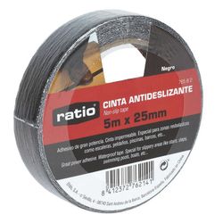 Cinta Antidesliz.  25mmx5m. Negro. Ratio
