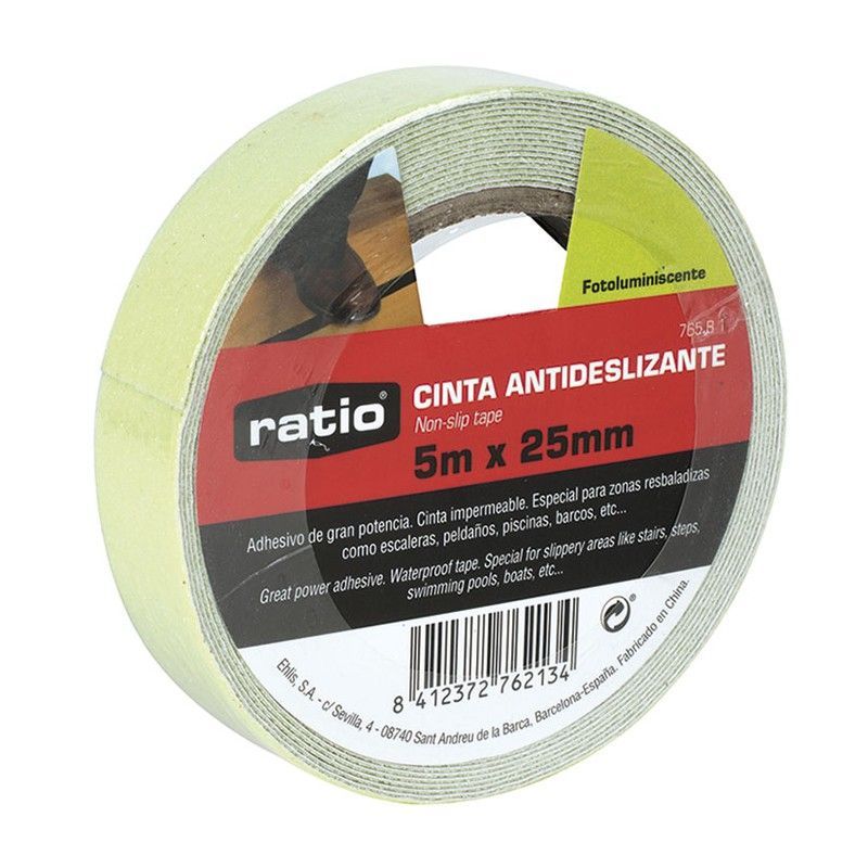 Cinta antideslizante RATIO. Cinta Antidesliz. 25Mmx5M.Fotolum. Ratio