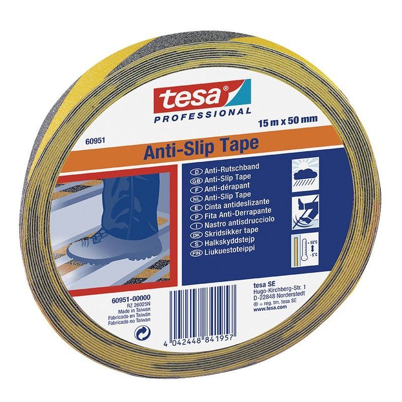 Cinta antideslizante TESA Cinta Antides.Negro/Amar 50Mmx15M