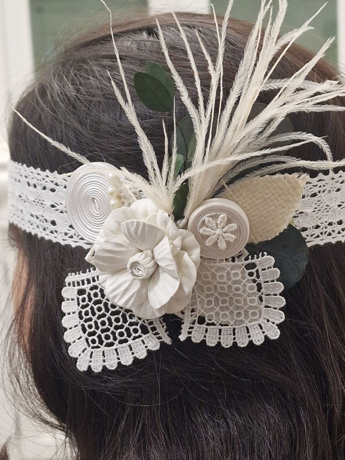 Cinta con Flor Blanca para Pelo o Cintura