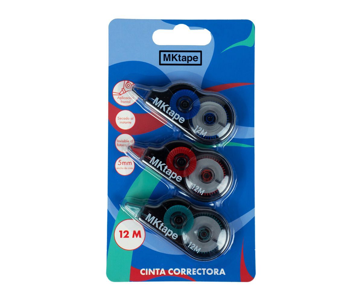 Cinta Correctora Aplicación Frontal 12 mts. Blister 3