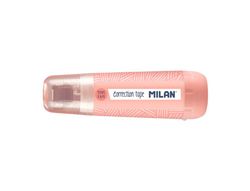 Cinta correctora milan 5 mm x 6 m coleccion 430 since 1918 rosa blister de 1 unidad + 1 recambio