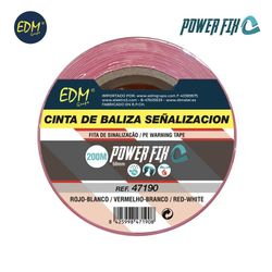 Cinta de baliza blanca/roja 200m x 50mm edm