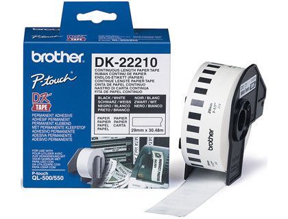 Cinta de Papel Continuo Brother Dk-22210 para Impresoras QL -29Mmx30,48Mts-