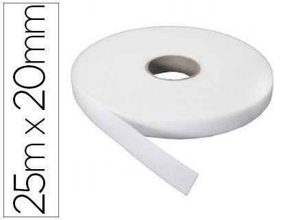 Cinta de velcro adhesivo sumo didactic rugosa rollo 25 mx20 mm
