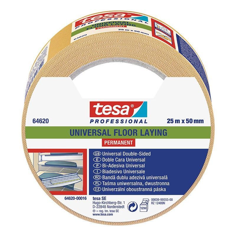 Cinta doble cara suelos TESA Permanente Cinta D/C Suelos Permanente. 50Mmx25M