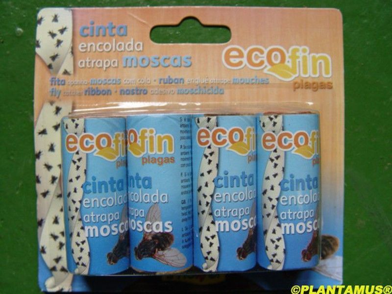 Cinta encolada atrapa moscas no tóxica