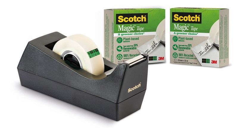 Cinta invisible 900 Pack 3 rollos + dispensador 33 m x 19 mm