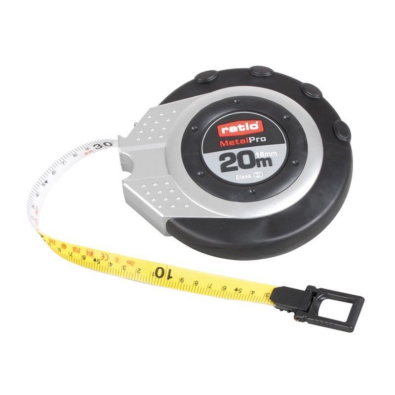Cinta métrica fibra de vidrio RATIO MetalPro 5515 Cinta Metrica 20 Mts.Ratio