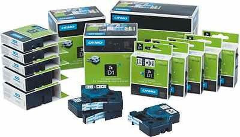 Cinta para rotular d1 de dymo, tamaño 7 metros  x 12mm, distintos colores