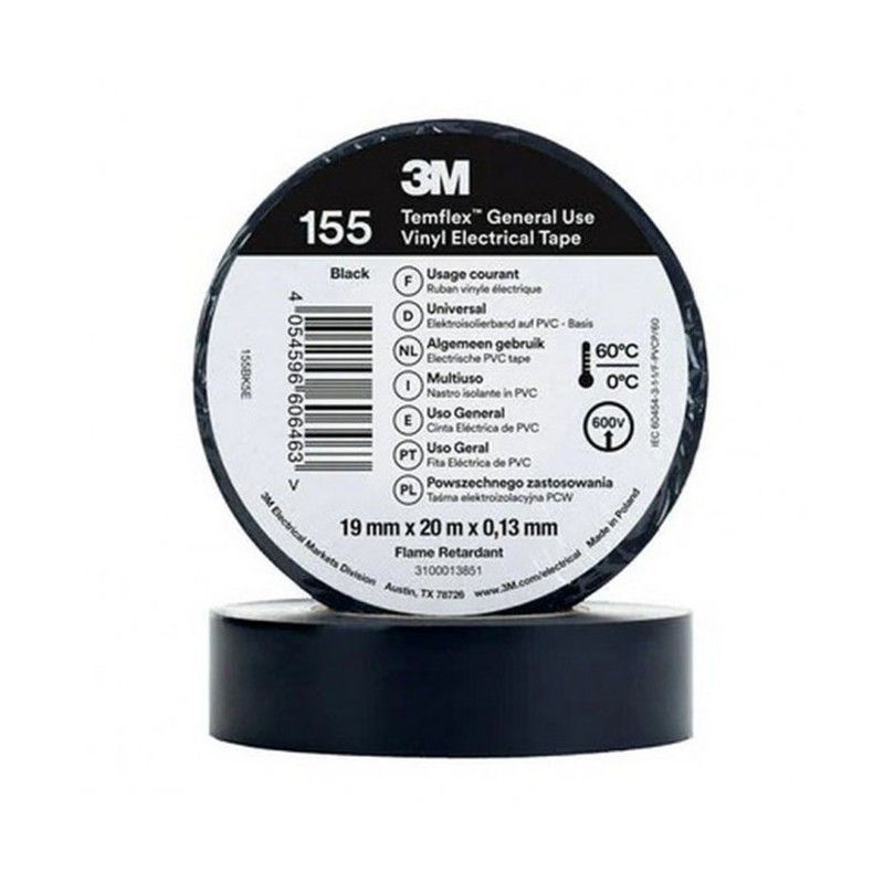 Cinta Pvc Temflex 3M 19Mmx20M.Negro