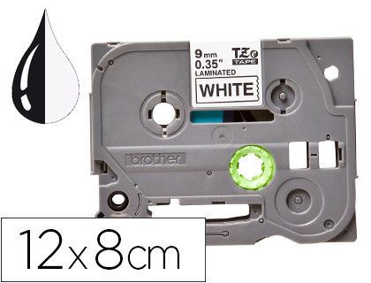 Cinta q-connect tze-231 blanco-negro 12mm longitud 8 mt